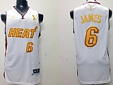 Miami Heat #6 LeBron James White With Gold Jerseys,baseball caps,new era cap wholesale,wholesale hats