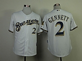 Milwaukee Brewers #2 Gennett White Jerseys,baseball caps,new era cap wholesale,wholesale hats