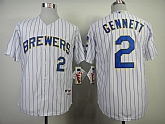 Milwaukee Brewers #2 Gennett White Pinstripe Jerseys,baseball caps,new era cap wholesale,wholesale hats