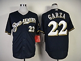 Milwaukee Brewers #22 Garza Navy Blue Jerseys,baseball caps,new era cap wholesale,wholesale hats