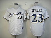 Milwaukee Brewers #23 Rickie weeks white Jerseys,baseball caps,new era cap wholesale,wholesale hats