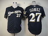 Milwaukee Brewers #27 Gomez Navy Blue Jerseys,baseball caps,new era cap wholesale,wholesale hats