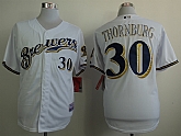 Milwaukee Brewers #30 Thornburg White Jerseys,baseball caps,new era cap wholesale,wholesale hats