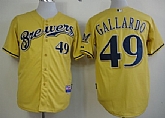 Milwaukee Brewers #49 Yovani Gallardo Yellow Jerseys,baseball caps,new era cap wholesale,wholesale hats