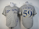 Milwaukee Brewers #59 John Axford Gray Jerseys,baseball caps,new era cap wholesale,wholesale hats