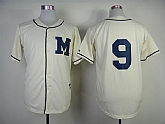 Milwaukee Brewers #9 Jean Segura Cream 1913 Throwback Jerseys,baseball caps,new era cap wholesale,wholesale hats