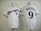 Milwaukee Brewers #9 Jean Segura White Jerseys,baseball caps,new era cap wholesale,wholesale hats