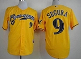 Milwaukee Brewers #9 Jean Segura Yellow Jerseys,baseball caps,new era cap wholesale,wholesale hats