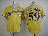 Milwaukee Brewers 2013 Authentic #59 Axford Alternate Yellow Cool Base Jerseys,baseball caps,new era cap wholesale,wholesale hats