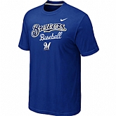 Milwaukee Brewers 2014 Home Practice T-Shirt - Blue,baseball caps,new era cap wholesale,wholesale hats