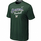 Milwaukee Brewers 2014 Home Practice T-Shirt - Dark Green,baseball caps,new era cap wholesale,wholesale hats