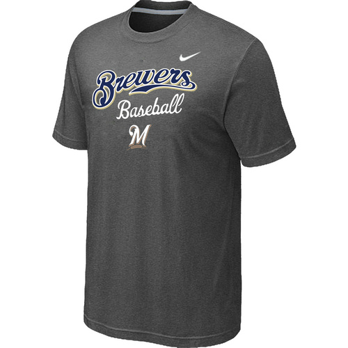Milwaukee Brewers 2014 Home Practice T-Shirt - Dark Grey