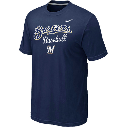 Milwaukee Brewers 2014 Home Practice T-Shirt - Dark blue