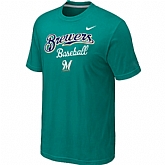 Milwaukee Brewers 2014 Home Practice T-Shirt - Green,baseball caps,new era cap wholesale,wholesale hats