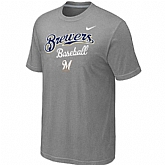 Milwaukee Brewers 2014 Home Practice T-Shirt - Light Grey,baseball caps,new era cap wholesale,wholesale hats