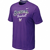 Milwaukee Brewers 2014 Home Practice T-Shirt - Purple,baseball caps,new era cap wholesale,wholesale hats