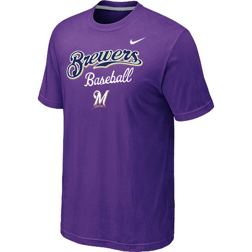Milwaukee Brewers 2014 Home Practice T-Shirt - Purple