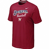 Milwaukee Brewers 2014 Home Practice T-Shirt - Red,baseball caps,new era cap wholesale,wholesale hats