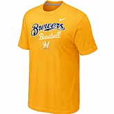 Milwaukee Brewers 2014 Home Practice T-Shirt - Yellow,baseball caps,new era cap wholesale,wholesale hats