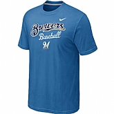 Milwaukee Brewers 2014 Home Practice T-Shirt - light Blue,baseball caps,new era cap wholesale,wholesale hats