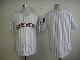 Milwaukee Brewers Blank White Pinstripe Jerseys,baseball caps,new era cap wholesale,wholesale hats