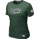 Milwaukee Brewers Nike Women's D.Green Short Sleeve Practice T-Shirt,baseball caps,new era cap wholesale,wholesale hats