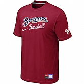 Milwaukee Brewers Red Nike Short Sleeve Practice T-Shirt,baseball caps,new era cap wholesale,wholesale hats