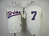 Minnesota Twins #7 Mauer Cream Jerseys,baseball caps,new era cap wholesale,wholesale hats