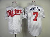 Minnesota Twins #7 Mauer White Jerseys,baseball caps,new era cap wholesale,wholesale hats