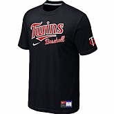 Minnesota Twins Black Nike Short Sleeve Practice T-Shirt,baseball caps,new era cap wholesale,wholesale hats