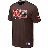 Minnesota Twins Brown Nike Short Sleeve Practice T-Shirt,baseball caps,new era cap wholesale,wholesale hats