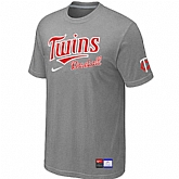 Minnesota Twins L.Grey Nike Short Sleeve Practice T-Shirt,baseball caps,new era cap wholesale,wholesale hats