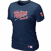 Minnesota Twins Nike Women's D.Blue Short Sleeve Practice T-Shirt,baseball caps,new era cap wholesale,wholesale hats