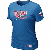 Minnesota Twins Nike Women's L.blue Short Sleeve Practice T-Shirt,baseball caps,new era cap wholesale,wholesale hats