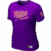 Minnesota Twins Nike Women's Purple Short Sleeve Practice T-Shirt,baseball caps,new era cap wholesale,wholesale hats