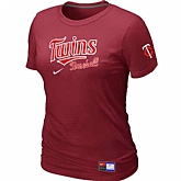 Minnesota Twins Nike Women's Red Short Sleeve Practice T-Shirt,baseball caps,new era cap wholesale,wholesale hats