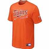 Minnesota Twins Orange Nike Short Sleeve Practice T-Shirt,baseball caps,new era cap wholesale,wholesale hats
