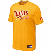 Minnesota Twins Yellow Nike Short Sleeve Practice T-Shirt,baseball caps,new era cap wholesale,wholesale hats