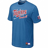 Minnesota Twins light Blue Nike Short Sleeve Practice T-Shirt,baseball caps,new era cap wholesale,wholesale hats