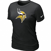 Minnesota Vikings Black Women's Logo T-Shirt,baseball caps,new era cap wholesale,wholesale hats