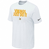Minnesota Vikings Just Do It White T-Shirt,baseball caps,new era cap wholesale,wholesale hats