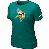 Minnesota Vikings L.Green Women's Logo T-Shirt,baseball caps,new era cap wholesale,wholesale hats