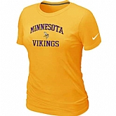 Minnesota Vikings Women's Heart & Soul Yellow T-Shirt,baseball caps,new era cap wholesale,wholesale hats