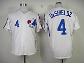 Montreal Expos #4 Delino DeShields Throwback 1982 White Jerseys,baseball caps,new era cap wholesale,wholesale hats
