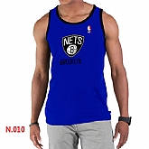 NBA Brooklyn Nets Big x26 Tall Primary Logo men Blue Tank Top,baseball caps,new era cap wholesale,wholesale hats