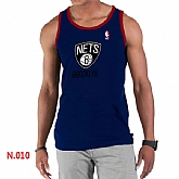 NBA Brooklyn Nets Big x26 Tall Primary Logo men D.Blue Tank Top,baseball caps,new era cap wholesale,wholesale hats