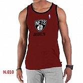 NBA Brooklyn Nets Big x26 Tall Primary Logo men Red Tank Top,baseball caps,new era cap wholesale,wholesale hats