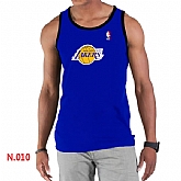 NBA Los Angeles Lakers Big x26 Tall Primary Logo men Blue Tank Top,baseball caps,new era cap wholesale,wholesale hats