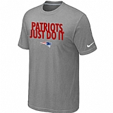 New England Patriots Just Do It L.Grey T-Shirt,baseball caps,new era cap wholesale,wholesale hats