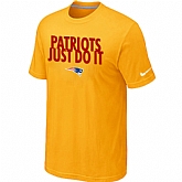 New England Patriots Just Do It Yellow T-Shirt,baseball caps,new era cap wholesale,wholesale hats